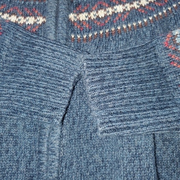 VTG 90's Y2K Tiara International Fair Isle Front Zip Cardigan Sweater Size Large - Picture 3 of 7